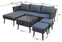 Habitat 5 Seater Rattan Effect Garden Corner Sofa Set - Grey 26 Habitat 5 Seater Rattan Effect Garden Corner Sofa Set - Grey -Habitat 9397673 R Z020A