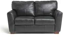 Habitat Milford Leather 2 Seater Sofa - Black