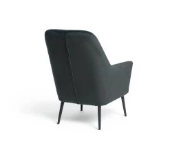 Habitat Celine Velvet Wingback Chair With Footstool-Charcoal -Habitat 9401019 R Z003A