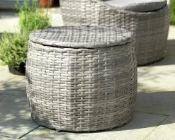 Habitat 2 Seater Wicker Garden Barrel Bistro Set - Grey -Habitat 9401088 R Z003C