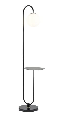 Habitat Sagara Opal Shelf Floor Lamp - Black -Habitat 9401318 R Z008A