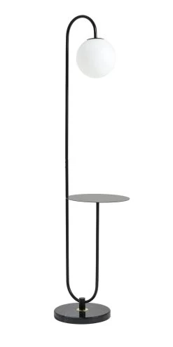 Habitat Sagara Opal Shelf Floor Lamp - Black -Habitat 9401318 R Z009A