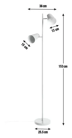 Habitat Iras Double Head Floor Lamp - Grey -Habitat 9404779 R E001