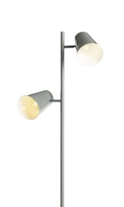 Habitat Iras Double Head Floor Lamp - Grey -Habitat 9404779 R Z006A