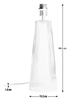 Habitat Le Marais Ribbed Glass Table Lamp Base Only - Clear 9 Habitat Le Marais Ribbed Glass Table Lamp Base Only - Clear -Habitat 9404968 R E001