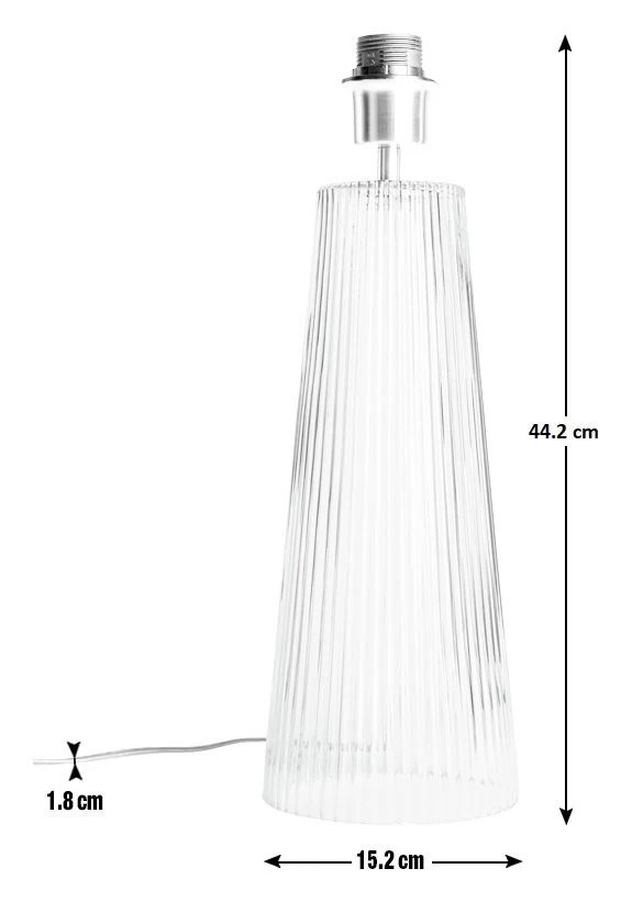 Habitat Le Marais Ribbed Glass Table Lamp Base Only - Clear 4 Habitat Le Marais Ribbed Glass Table Lamp Base Only - Clear - Image 2
