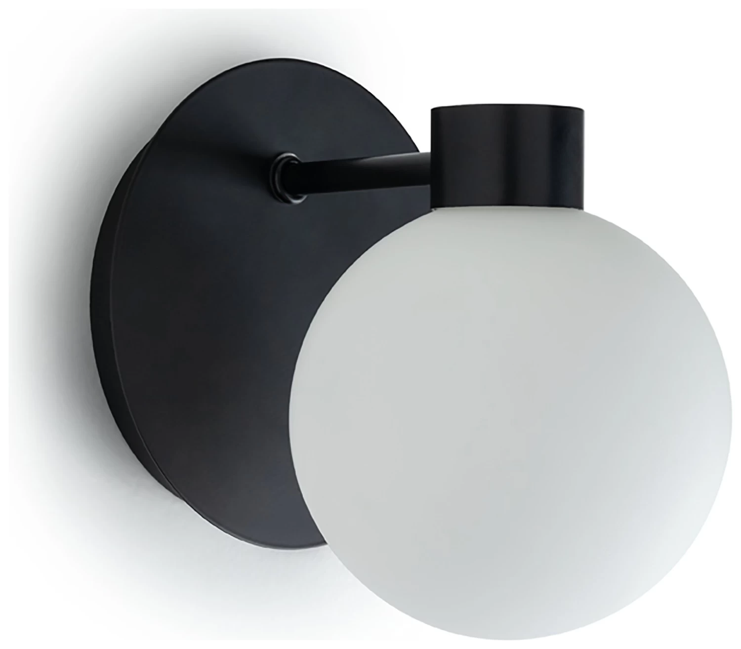 Habitat Salarino Opal Glass Bathroom Wall Light - Black 4 Habitat Salarino Opal Glass Bathroom Wall Light - Black - Image 2