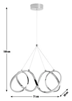 Habitat Spiral Metal LED Pendant Light - Chrome -Habitat 9405486 R E001