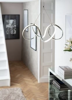 Habitat Spiral Metal LED Pendant Light - Chrome