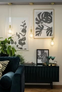 Habitat Lockie Brushed Brass Pendant Ceiling Light - Gold