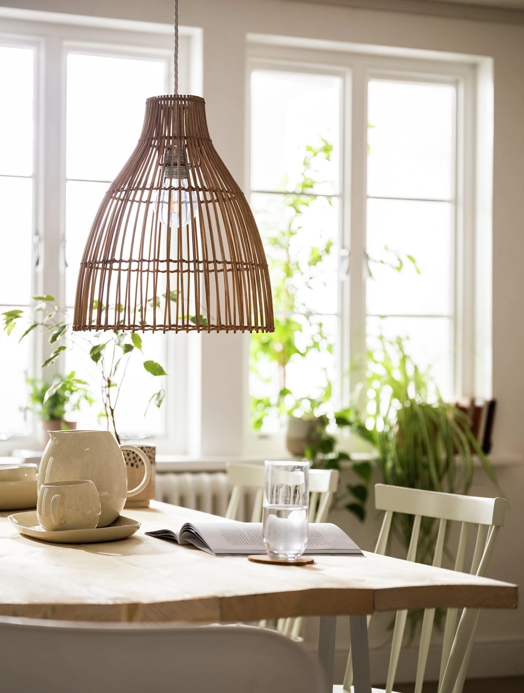 Habitat Camillo Rattan Midi Pendant Shade - Natural 3 Habitat Camillo Rattan Midi Pendant Shade - Natural