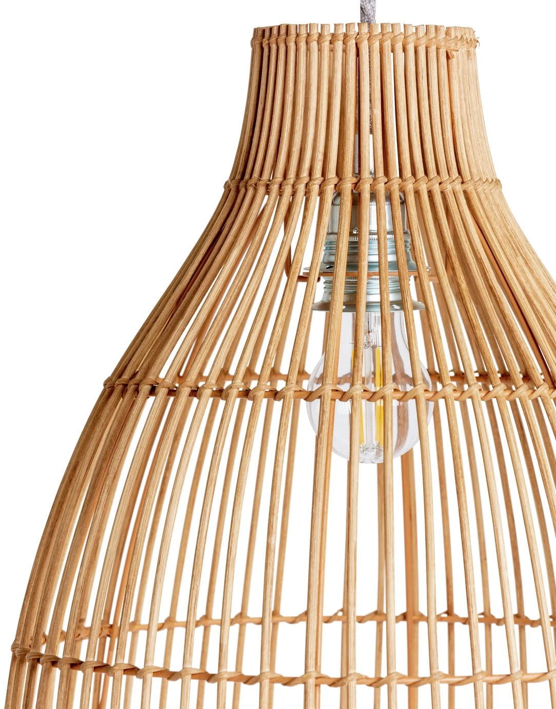 Habitat Camillo Rattan Midi Pendant Shade - Natural 8 Habitat Camillo Rattan Midi Pendant Shade - Natural - Image 6