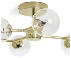 Habitat Molecular 6 Light Metal Flush Ceiling Light - Brass -Habitat 9409406 R Z004A