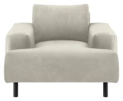 Habitat Julien Velvet Armchair - Natural