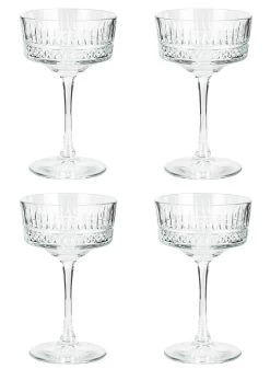 Habitat Pressed Set Of 4 Champagne Coupe Glasses