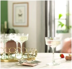 Habitat Pressed Set Of 4 Champagne Coupe Glasses -Habitat 9410172 R Z003C
