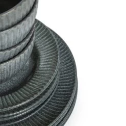 Habitat 12 Piece Stoneware Felicity Dinner Set - Blue 16 Habitat 12 Piece Stoneware Felicity Dinner Set - Blue -Habitat 9410251 R Z005A