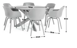 Habitat Aegaen 6 Seater Metal Patio Set - Grey -Habitat 9417515 R E001