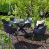 Habitat Aegaen 6 Seater Metal Patio Set - Grey -Habitat 9417515 R Z001A