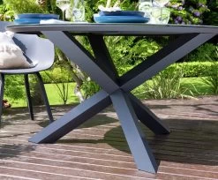 Habitat Aegaen 6 Seater Metal Patio Set - Grey -Habitat 9417515 R Z009C