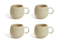Habitat Evora Set Of 4 Stoneware Mugs - Natural