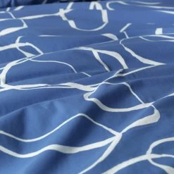 Habitat Linear Pebbles Blue & White Bedding Set - Single -Habitat 9441938 R Z006A