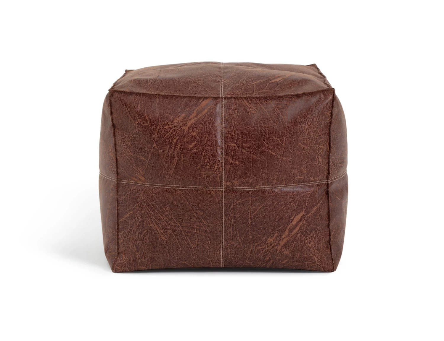 Habitat Kaikoo Faux Leather Footstool - Brown 3 Habitat Kaikoo Faux Leather Footstool - Brown