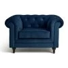 Habitat Chesterfield Velvet Armchair - Blue -Habitat 9449325 R Z001A