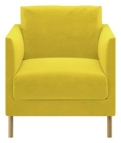 Habitat Hyde Velvet Armchair - Yellow