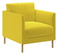 Habitat Hyde Velvet Armchair - Yellow -Habitat 9452013 R Z008A