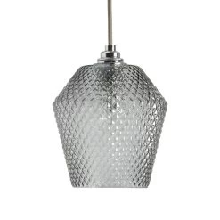 Habitat Nubia Faceted Glass Shade - Smoke Grey -Habitat 9453957 R Z001C