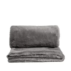 Habitat Faux Fur Plain Throw - Grey - 125x150cm -Habitat 9454365 R Z002A