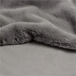 Habitat Faux Fur Plain Throw - Grey - 125x150cm -Habitat 9454365 R Z003A