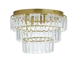 Habitat Presley Glass 3 Tier Flush To Ceiling Light - Brass -Habitat 9462319 R Z001C