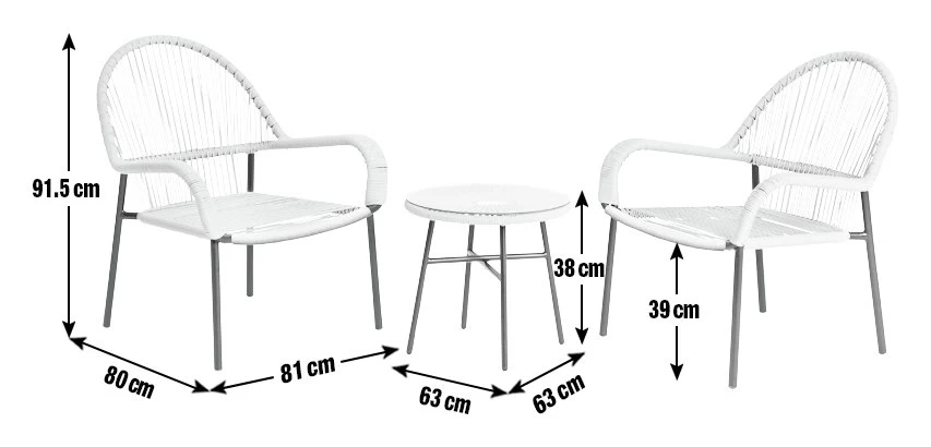 Habitat Java 2 Seater Metal Garden Bistro Set - Natural 5 Habitat Java 2 Seater Metal Garden Bistro Set - Natural - Image 3