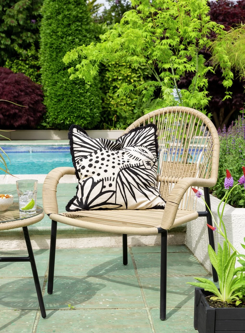 Habitat Java 2 Seater Metal Garden Bistro Set - Natural 10 Habitat Java 2 Seater Metal Garden Bistro Set - Natural - Image 8