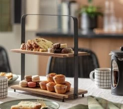 Habitat Industrial Two Tier Wooden Serving Platter -Habitat 9474857 R Z002C