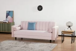 Habitat Preston Clic Clac Velvet Sofa Bed - Pink -Habitat 9478255 R Z004C