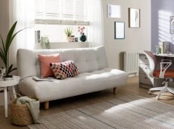 Habitat Kota 3 Seater Boucle Clic Clac Sofa Bed - Cream -Habitat 9480377 R Z002C