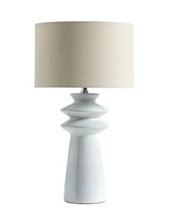 Habitat Astraeus Ceramic Table Lamp - White & Cream -Habitat 9481307 R Z007A