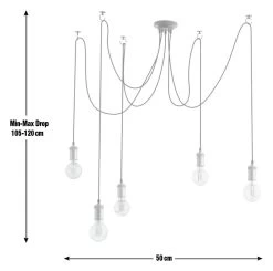 Habitat Nyos Spider 5 Light Chandelier - Black & Brass -Habitat 9483570 R E001