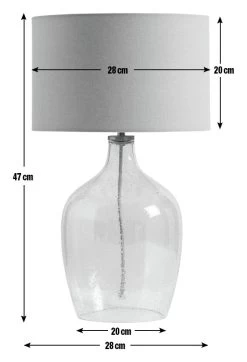 Habitat Abas Glass Table Lamp - Clear & Cream -Habitat 9489732 R E001