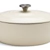 Habitat 4.70 Litre Cast Iron Oval Casserole Dish - Cream -Habitat 9499935 R Z001A