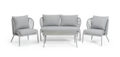 Habitat Riya 4 Seater Cane Effect Garden Sofa Set-Light Grey -Habitat 9505197 R Z002A