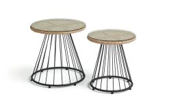 Habitat Noah 4 Seater Metal Garden Sofa Set - Black & Oak -Habitat 9507092 R Z002A