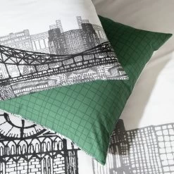 Habitat London Skyline Print Black &White Bedding Set-Single -Habitat 9511026 R Z003A