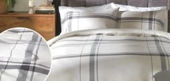 Habitat Cotton Yarn Dye Check Cream Bedding Set - Double -Habitat 9511655 R Z004A