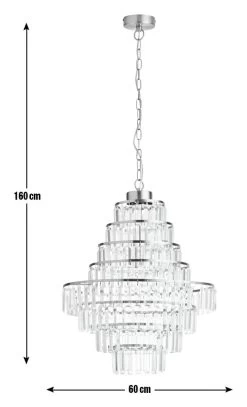 Habitat Presley Glass 8 Tier Chandelier - Brass -Habitat 9514449 R E001