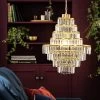 Habitat Presley Glass 8 Tier Chandelier - Brass