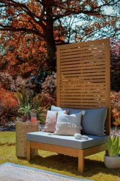 Habitat Samoa Wooden Single Seat Garden Chair-Natural -Habitat 9515936 R Z015C